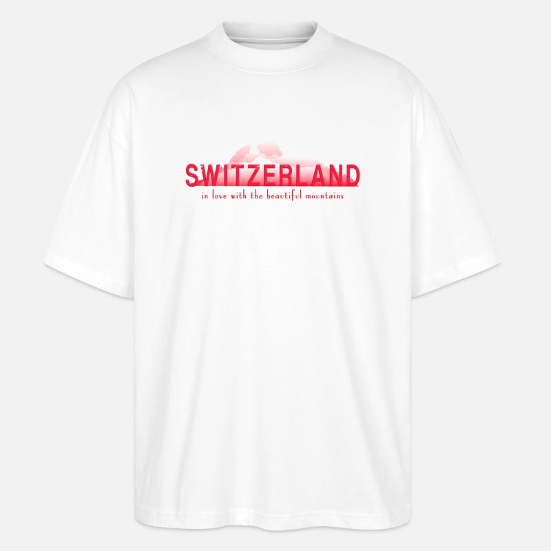 switzerland mountains - Stanley/Stella Oversized Unisex Bio T-Shirt Blaster 2.0 - Weiß