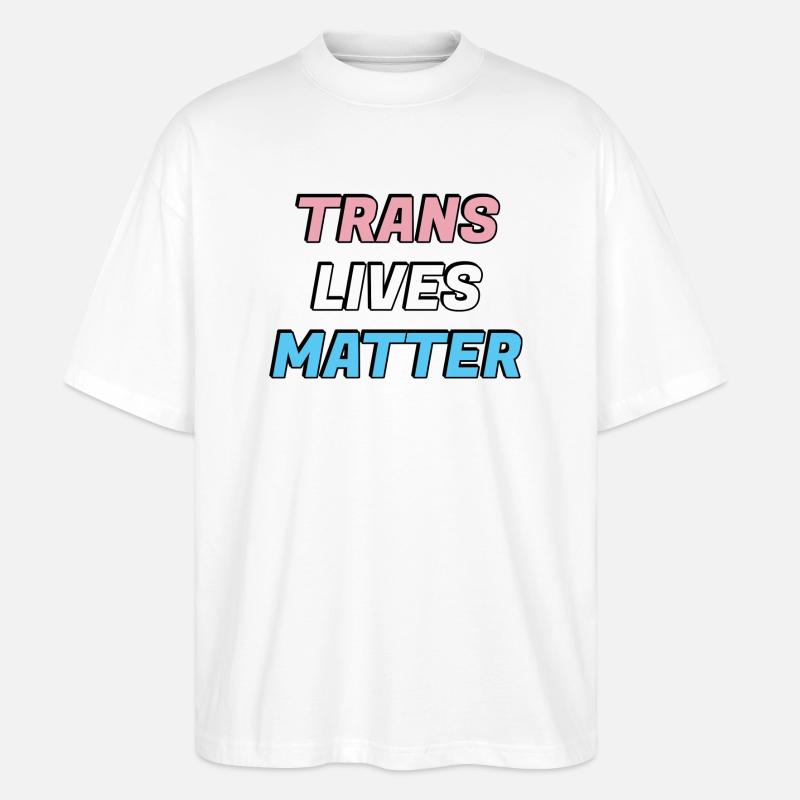 Les vies trans comptent - T-shirt bio Blaster 2.0 coupe oversize Stanley/Stella Unisexe - blanc
