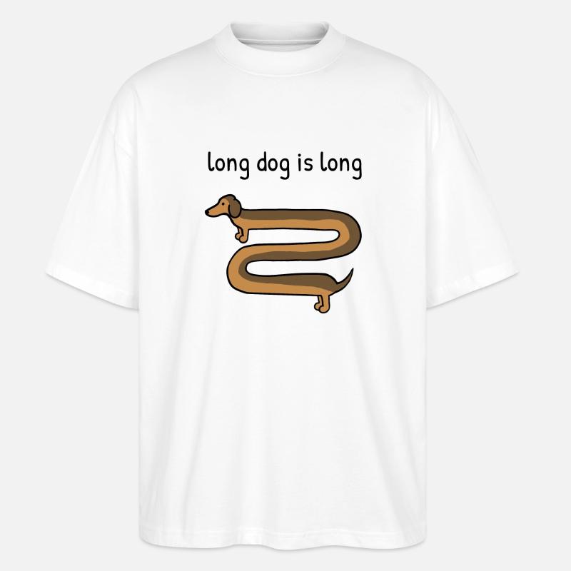 Un chien long est long - T-shirt bio Blaster 2.0 coupe oversize Stanley/Stella Unisexe - blanc