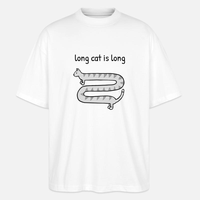 Un chat long est long - T-shirt bio Blaster 2.0 coupe oversize Stanley/Stella Unisexe - blanc