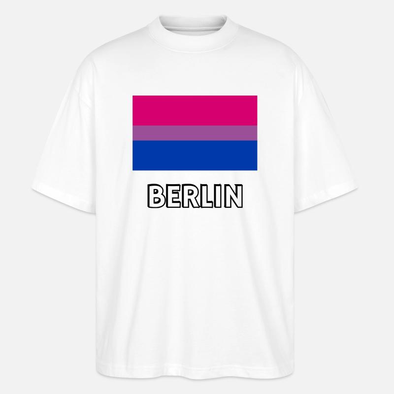 Bi Pride Flagge Berlin - Stanley/Stella Oversized Unisex Bio T-Shirt Blaster 2.0 - Weiß