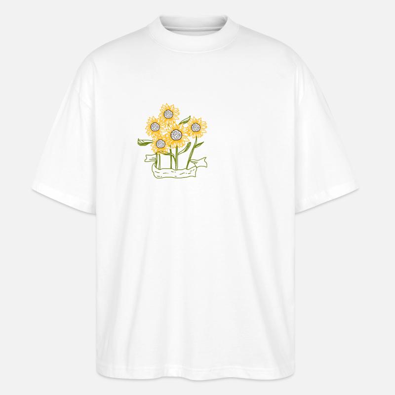 Sonnenblumen Sommer Schöne Blumen - Stanley/Stella Oversized Unisex Bio T-Shirt Blaster 2.0 - Weiß