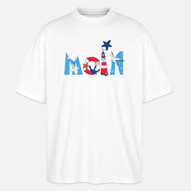 Moin Kinder Motiv - Stanley/Stella Oversized Unisex Bio T-Shirt Blaster 2.0 - Weiß