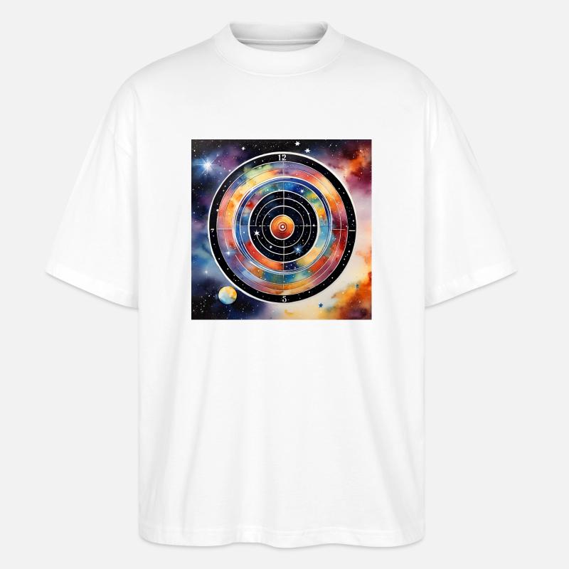 Dartboard Milchstraße - Stanley/Stella Oversized Unisex Bio T-Shirt Blaster 2.0 - Weiß