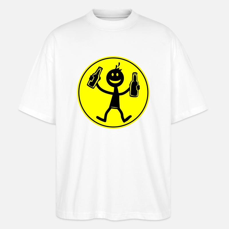 Boire de la bière - T-shirt bio Blaster 2.0 coupe oversize Stanley/Stella Unisexe - blanc
