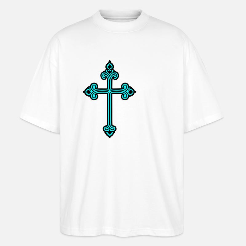 Croix Signe Foi - T-shirt bio Blaster 2.0 coupe oversize Stanley/Stella Unisexe - blanc