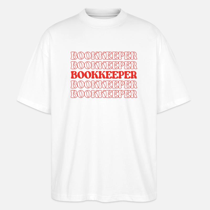 Comptable Comptable Commis Vérificateur Caissier - T-shirt bio Blaster 2.0 coupe oversize Stanley/Stella Unisexe - blanc