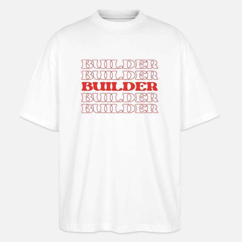Constructeur Constructeur Charpentier Maçon - T-shirt bio Blaster 2.0 coupe oversize Stanley/Stella Unisexe - blanc
