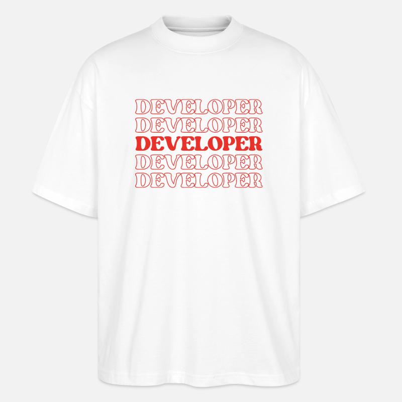 Entwickler, Programmierer, Programmierer, Programmierer, Software-Ingenieur - Stanley/Stella Oversized Unisex Bio T-Shirt Blaster 2.0 - Weiß