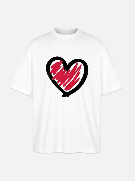Cool Heart - Stanley/Stella Oversized Unisex Bio T-Shirt Blaster 2.0 - Weiß