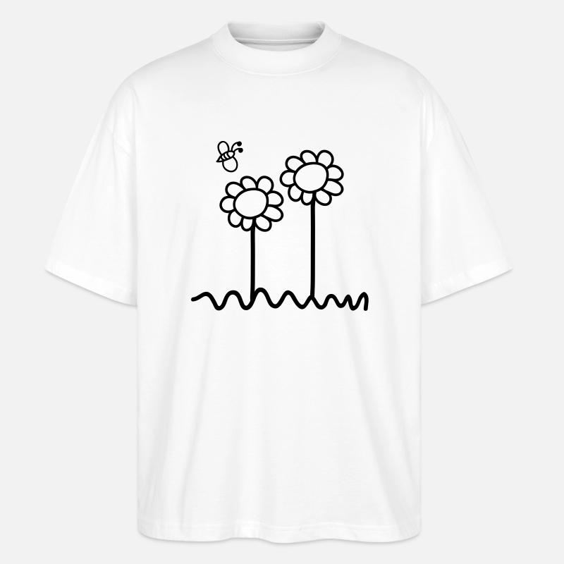 blumen__f1 - Stanley/Stella Oversized Unisex Bio T-Shirt Blaster 2.0 - Weiß