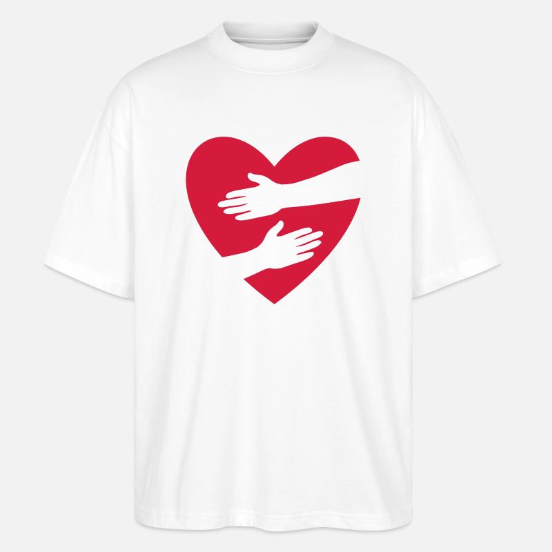 Umarmung - Stanley/Stella Oversized Unisex Bio T-Shirt Blaster 2.0 - Weiß