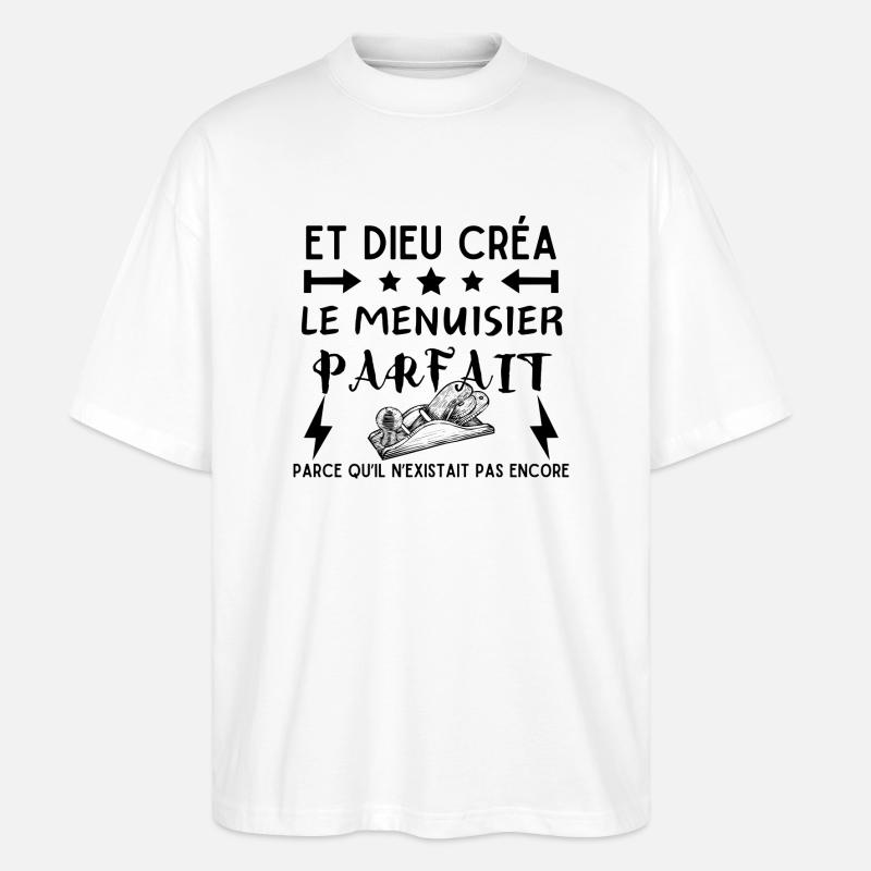 DIEU CREA LE MENUISIER PARFAIT - T-shirt bio Blaster 2.0 coupe oversize Stanley/Stella Unisexe - blanc
