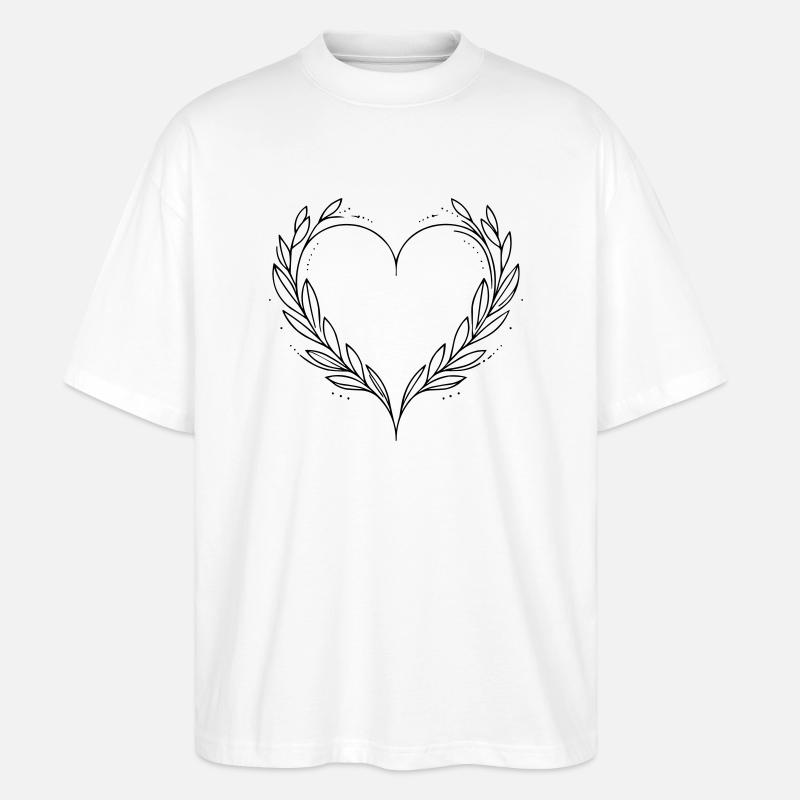 Sydän - Stanley/Stella Blaster 2.0 Unisex Oversized Luomu T-paita - valkoinen