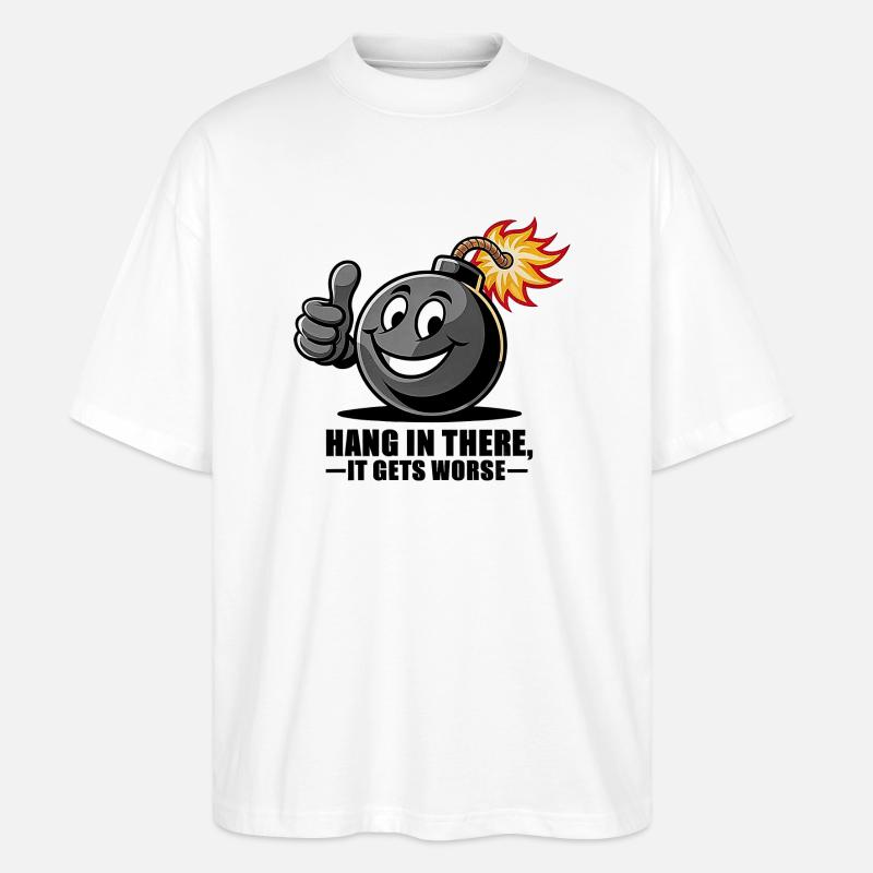 Bleiben Sie dran - Stanley/Stella Oversized Unisex Bio T-Shirt Blaster 2.0 - Weiß