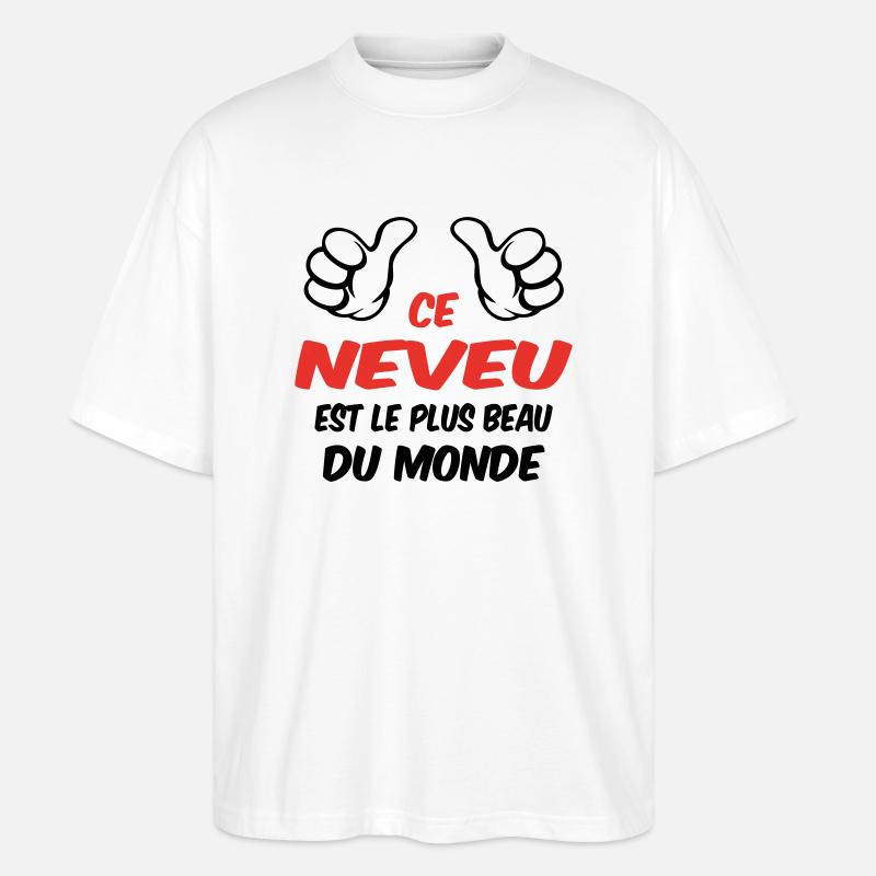 BESTER NEFFE - Stanley/Stella Oversized Unisex Bio T-Shirt Blaster 2.0 - Weiß