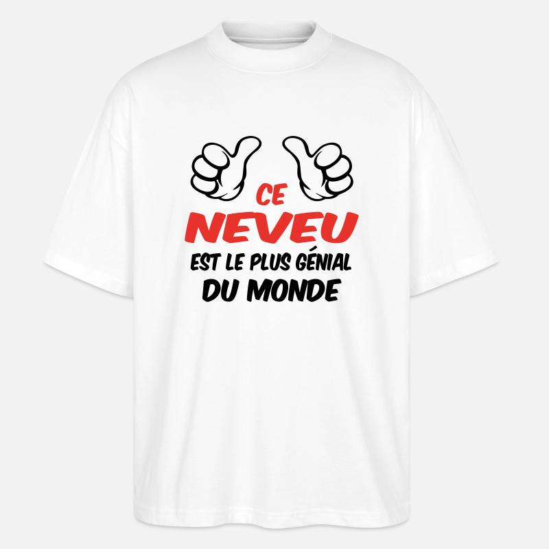BESTER NEFFE - Stanley/Stella Oversized Unisex Bio T-Shirt Blaster 2.0 - Weiß