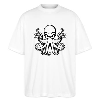 Pieuvre Pieuvre - T-shirt bio Blaster 2.0 coupe oversize Stanley/Stella Unisexe - blanc - Devant - Alina (178cm) & Michal (187cm)