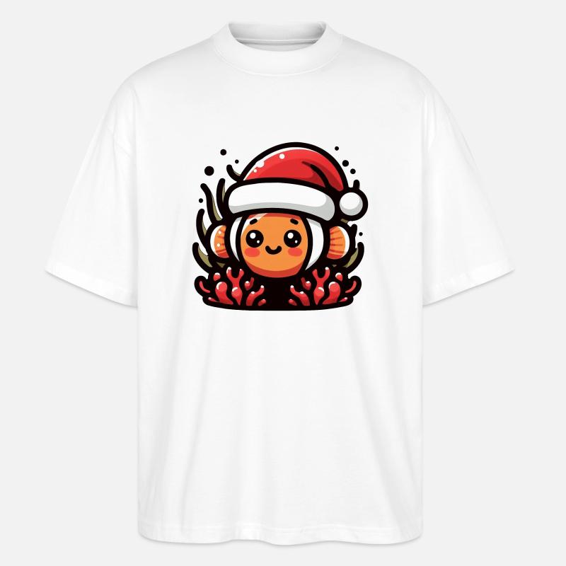 Anemonenfisch Clownfisch Weihnachten - Stanley/Stella Oversized Unisex Bio T-Shirt Blaster 2.0 - Weiß
