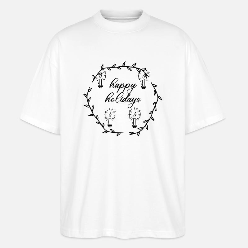 Advent Advetskranz Happy Holidays - Stanley/Stella Oversized Unisex Organic T-shirt Blaster 2.0 - white