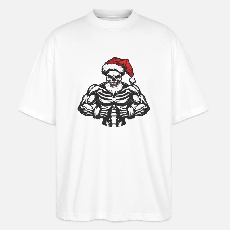 weihnachten skull - Stanley/Stella Oversized Unisex Bio T-Shirt Blaster 2.0 - Weiß