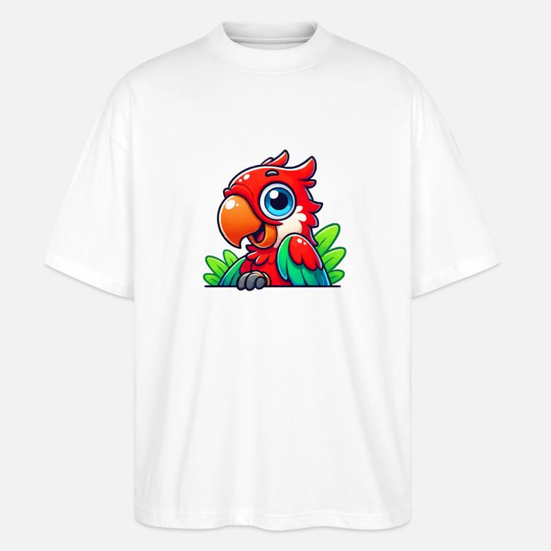 papagei comic - Stanley/Stella Oversized Unisex Bio T-Shirt Blaster 2.0 - Weiß