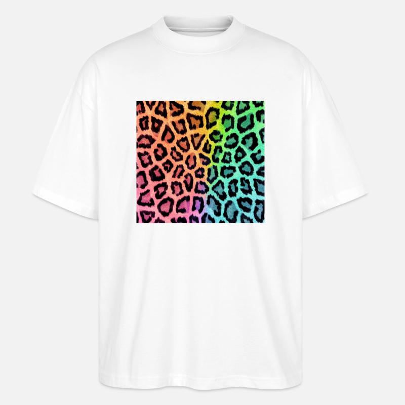 Leopard Leopardenfell Muster - Stanley/Stella Oversized Unisex Bio T-Shirt Blaster 2.0 - Weiß