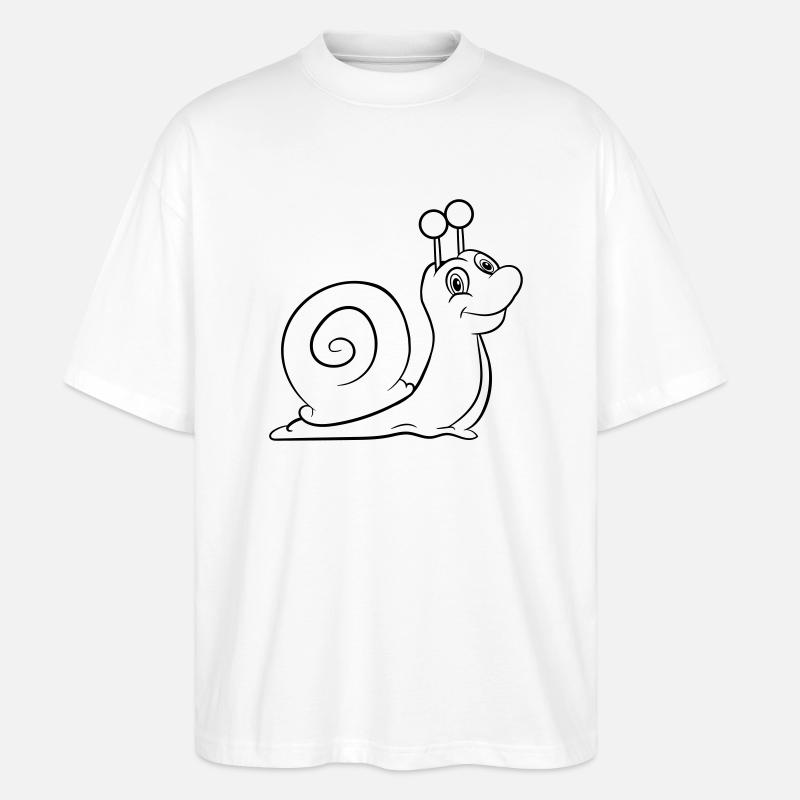 Schnecke lustig Kinder - Stanley/Stella Oversized Unisex Bio T-Shirt Blaster 2.0 - Weiß