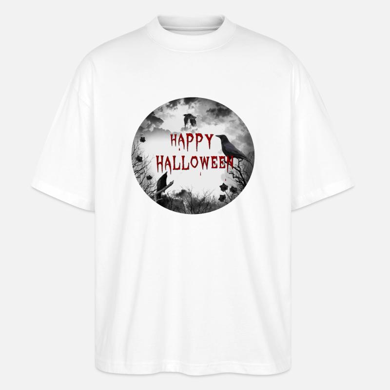 happy halloween crows - Stanley/Stella Oversized Unisex Bio T-Shirt Blaster 2.0 - Weiß
