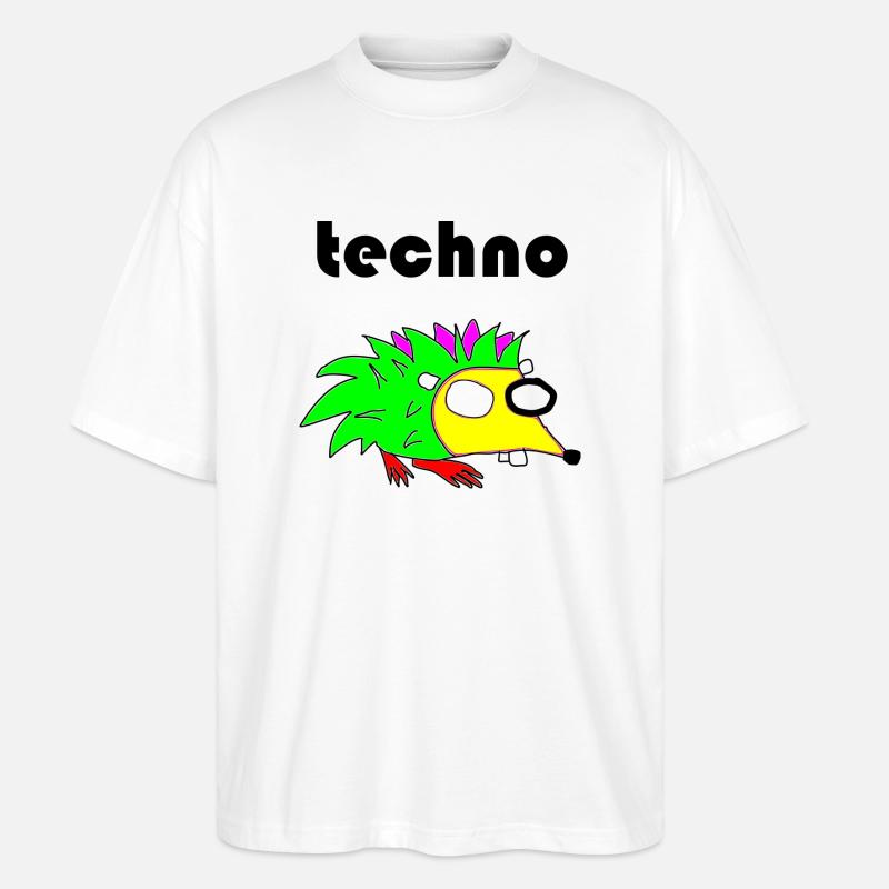 techno igel - Stanley/Stella Oversized Unisex Bio T-Shirt Blaster 2.0 - Weiß