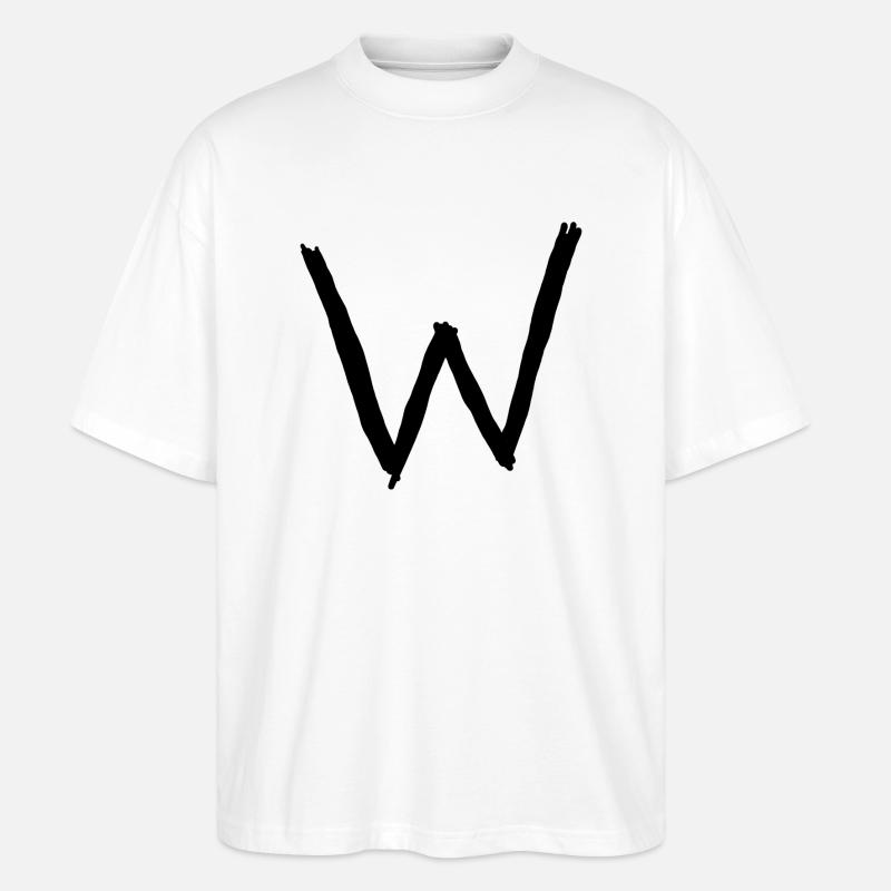 Buchstaben W - Stanley/Stella Oversized Unisex Bio T-Shirt Blaster 2.0 - Weiß