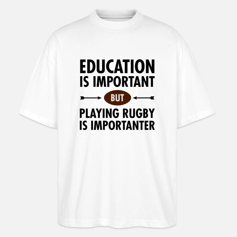 Education - Playing Rugby - Stanley/Stella Oversized Unisex Bio T-Shirt Blaster 2.0 - Weiß