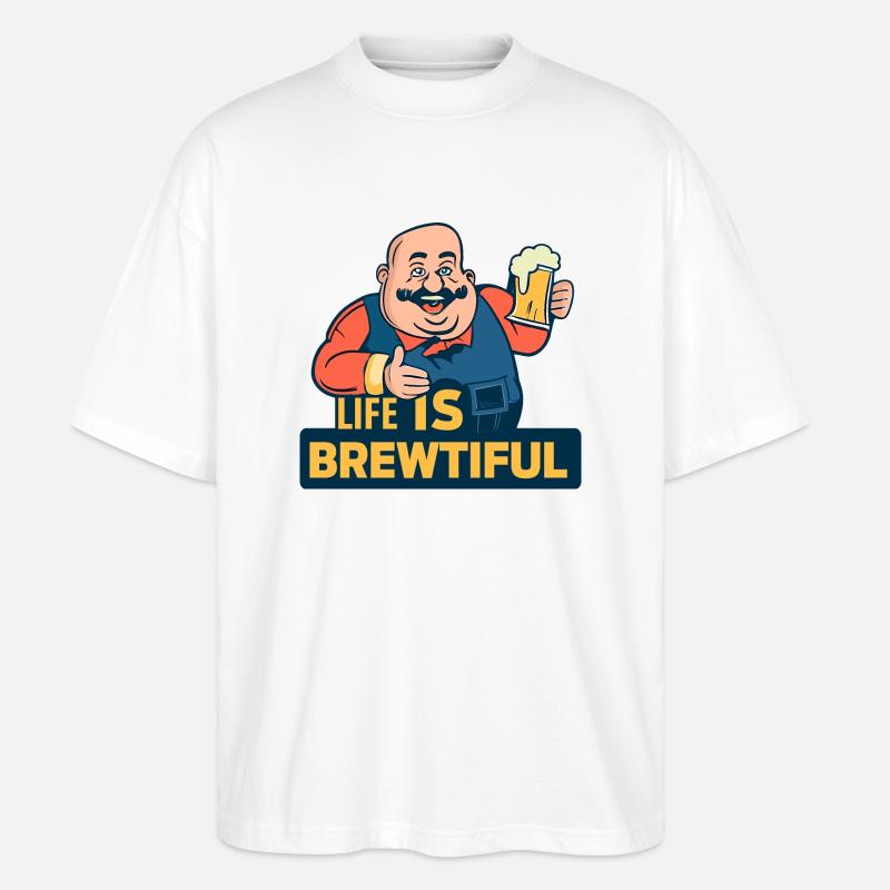 Braubar - Stanley/Stella Oversized Unisex Bio T-Shirt Blaster 2.0 - Weiß