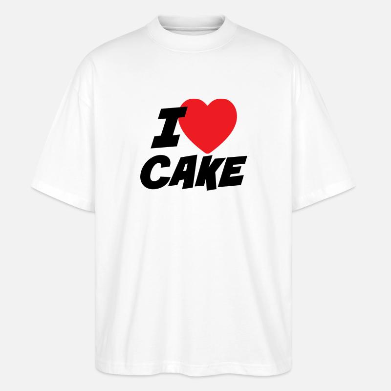 Ich liebe Kuchen - Stanley/Stella Oversized Unisex Bio T-Shirt Blaster 2.0 - Weiß