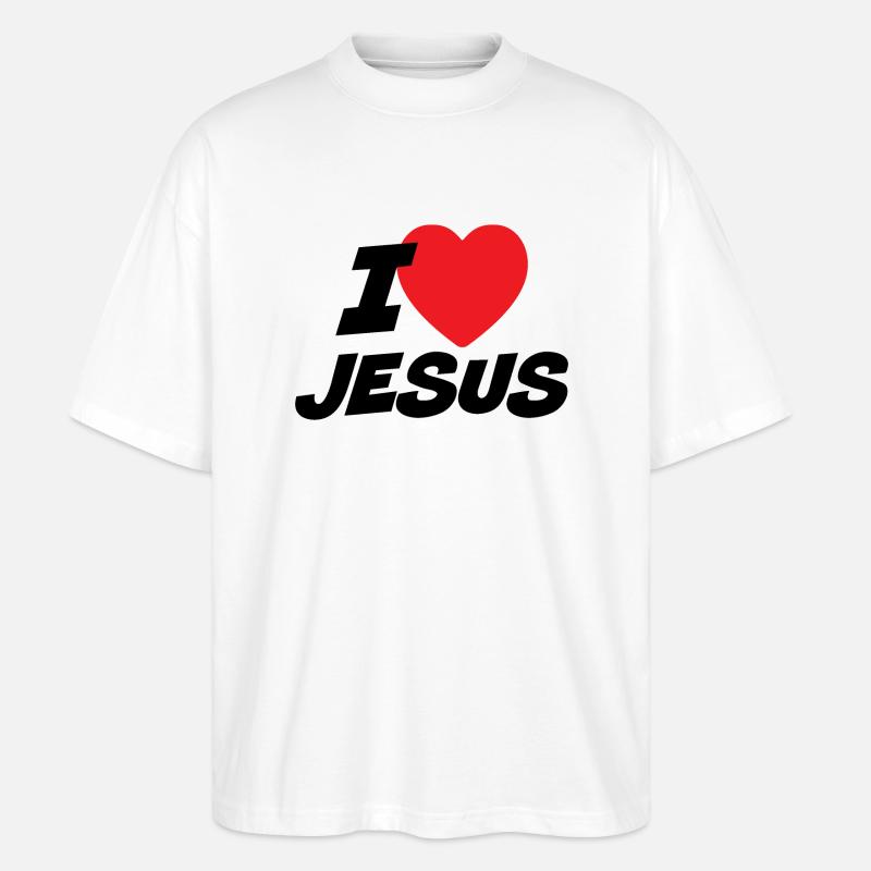 Ich liebe Jesus - Stanley/Stella Oversized Unisex Bio T-Shirt Blaster 2.0 - Weiß