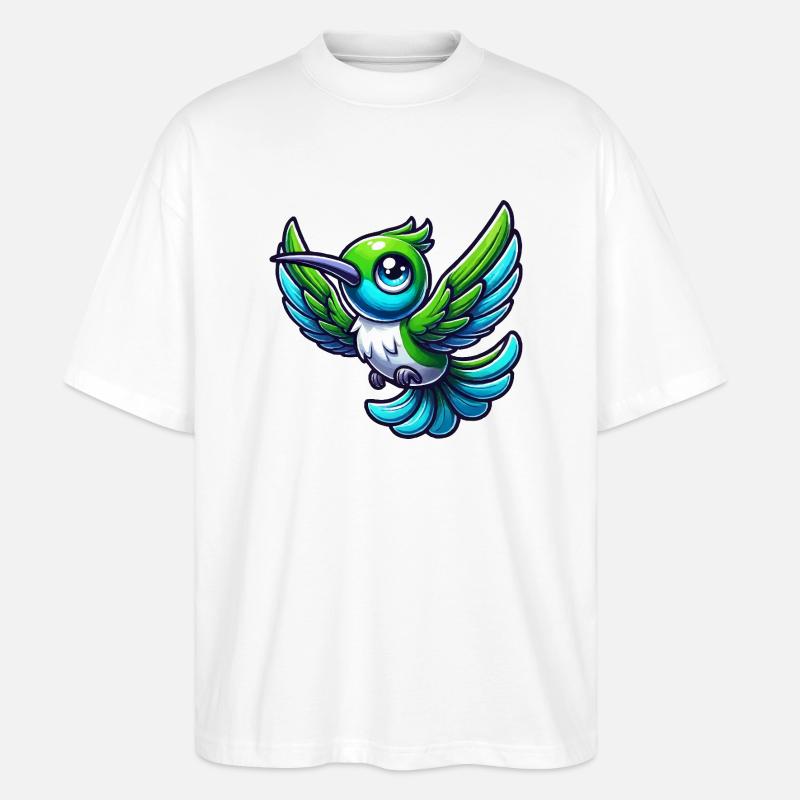 Kolibri Vogel - Stanley/Stella Oversized Unisex Bio T-Shirt Blaster 2.0 - Weiß