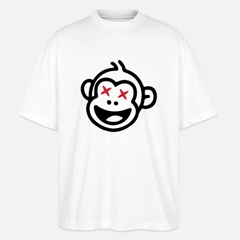 Affe Lustig - Stanley/Stella Oversized Unisex Bio T-Shirt Blaster 2.0 - Weiß