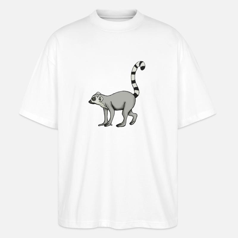 Lemur Katta - Stanley/Stella Oversized Unisex Bio T-Shirt Blaster 2.0 - Weiß