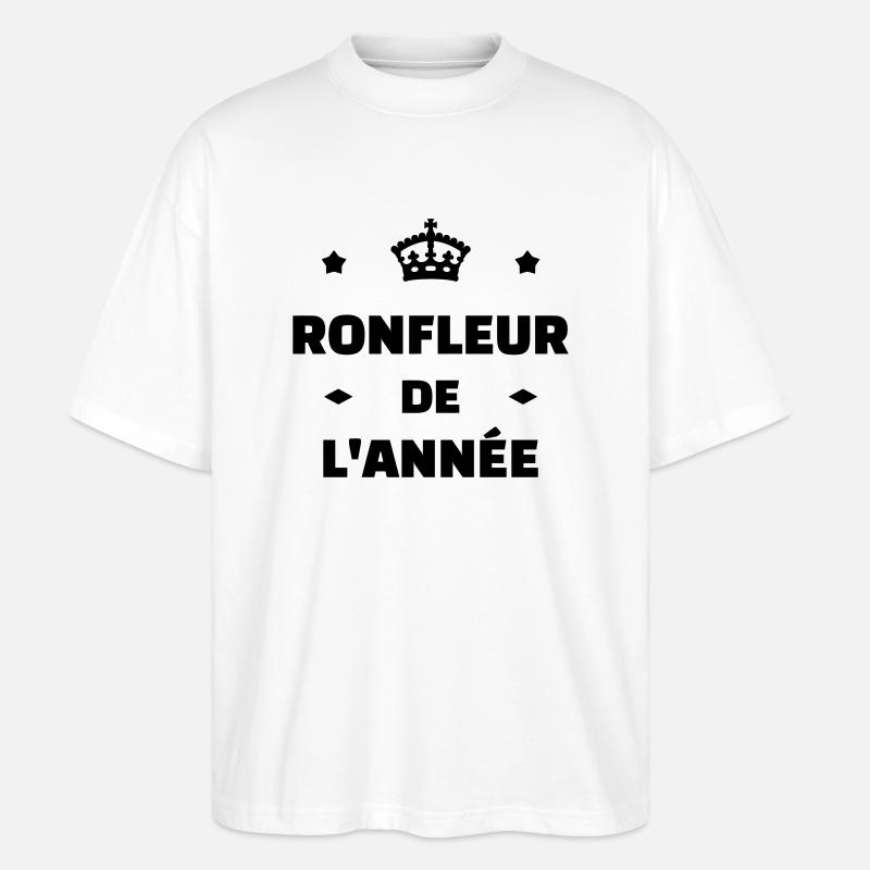 Schnarchen / Schnarcher / Schlaf / Schnarcherin - Stanley/Stella Oversized Unisex Bio T-Shirt Blaster 2.0 - Weiß