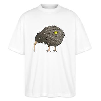 Kiwi bio - T-shirt bio Blaster 2.0 coupe oversize Stanley/Stella Unisexe - blanc - Devant - Alina (178cm) & Michal (187cm)