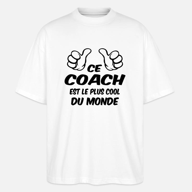 BESTER COACH - Stanley/Stella Oversized Unisex Bio T-Shirt Blaster 2.0 - Weiß