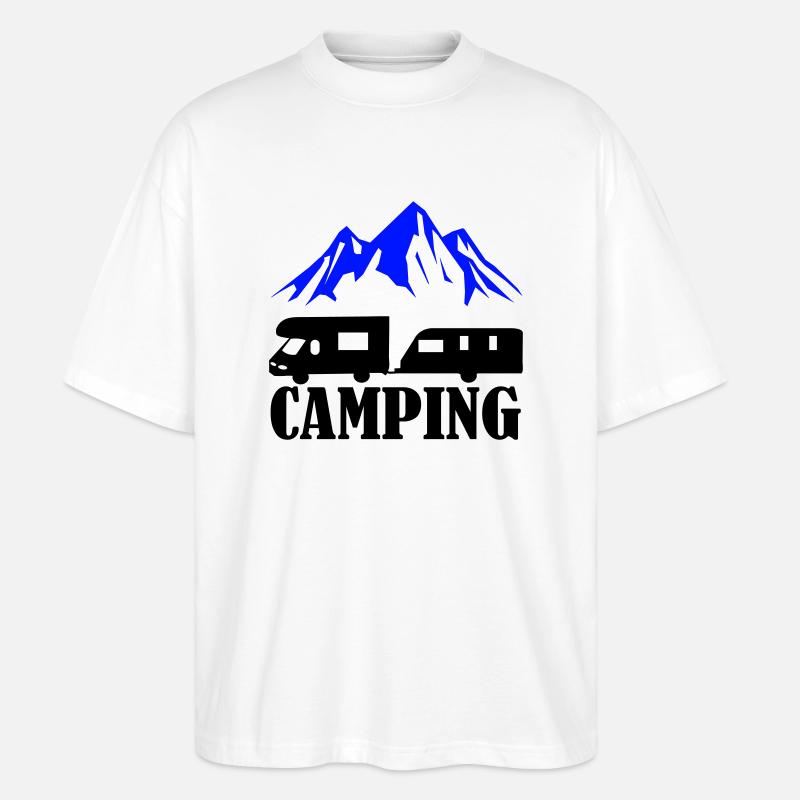 Camping - Stanley/Stella Oversized Unisex Bio T-Shirt Blaster 2.0 - Weiß