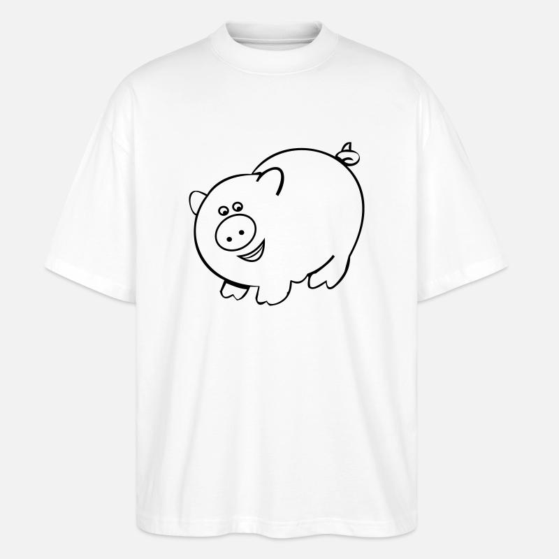 Schwein - Stanley/Stella Oversized Unisex Bio T-Shirt Blaster 2.0 - Weiß
