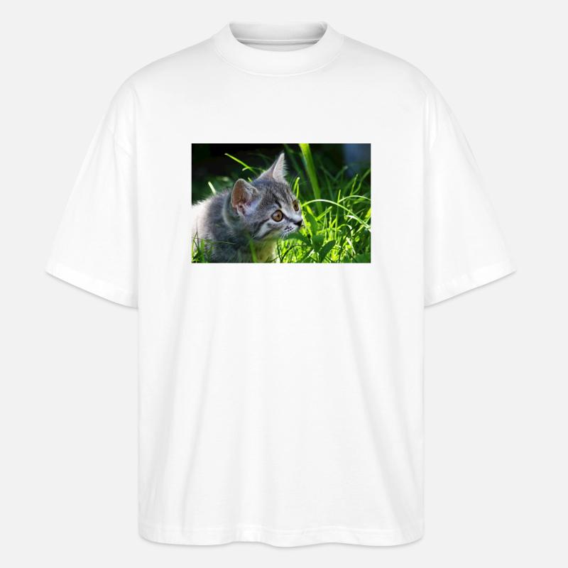 Katzen, Isibat - Stanley/Stella Oversized Unisex Bio T-Shirt Blaster 2.0 - Weiß