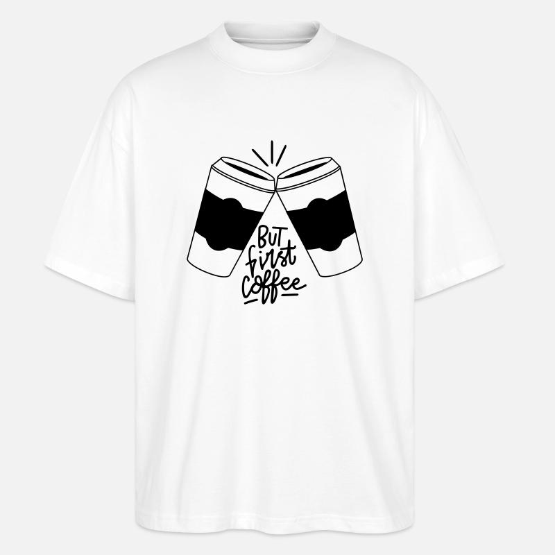 Coffee Time Double Pack - Stanley/Stella Oversized Unisex Organic T-shirt Blaster 2.0 - white