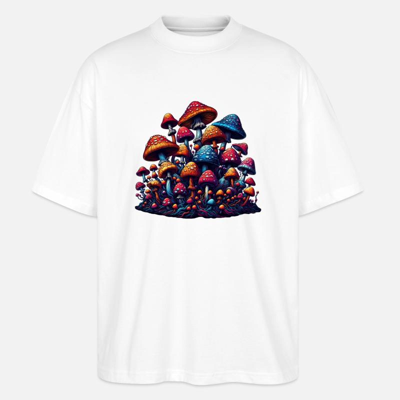 Psychedelic Mushroom Magic - Stanley/Stella Oversized Unisex Bio T-Shirt Blaster 2.0 - Weiß