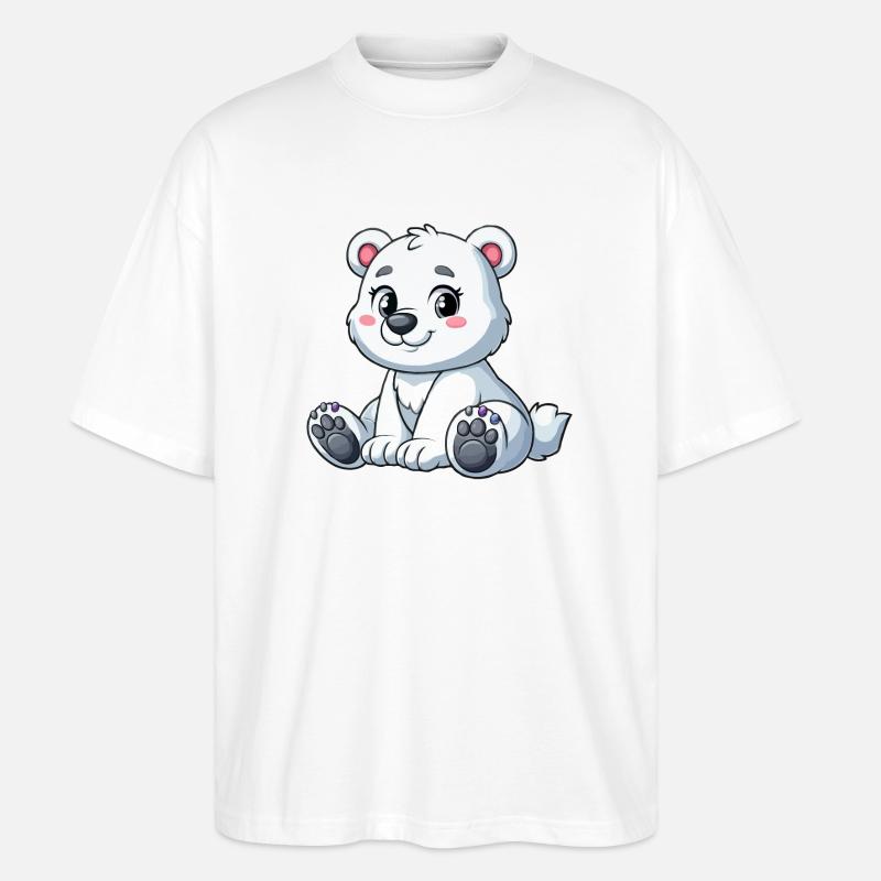 Mädchen Eisbär - Stanley/Stella Oversized Unisex Bio T-Shirt Blaster 2.0 - Weiß