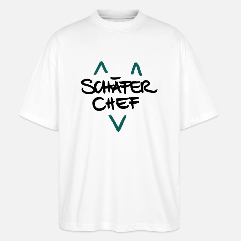 Schäferchef - Stanley/Stella Oversized Unisex Bio T-Shirt Blaster 2.0 - Weiß