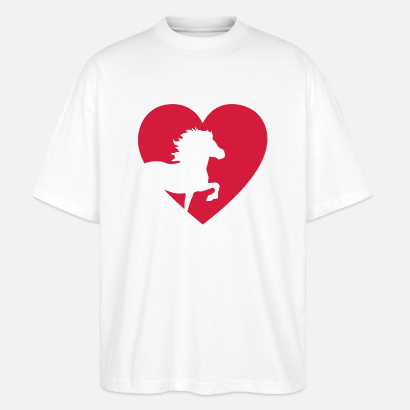 Islandpferd - Stanley/Stella Oversized Unisex Bio T-Shirt Blaster 2.0 - Weiß