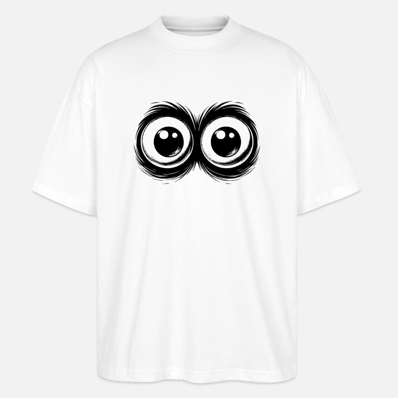 Lustige Augen mit durchdringendem Blick - Stanley/Stella Oversized Unisex Bio T-Shirt Blaster 2.0 - Weiß